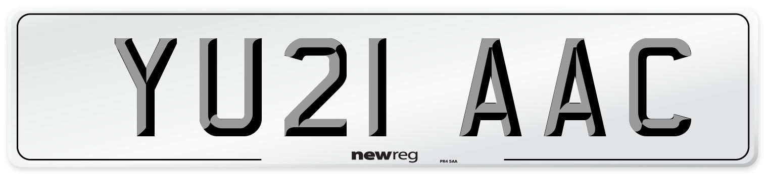 YU21 AAC Number Plate from New Reg
